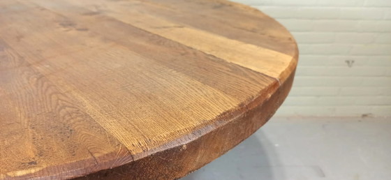 Image 1 of Wabi Sabi solid oak dining table, round