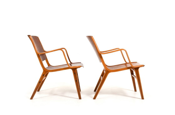 Image 1 of AX-Chairs in Teak by Orla Mølgaard & Peter Hvidt for Fritz Hansen, 1950s, Set of 2