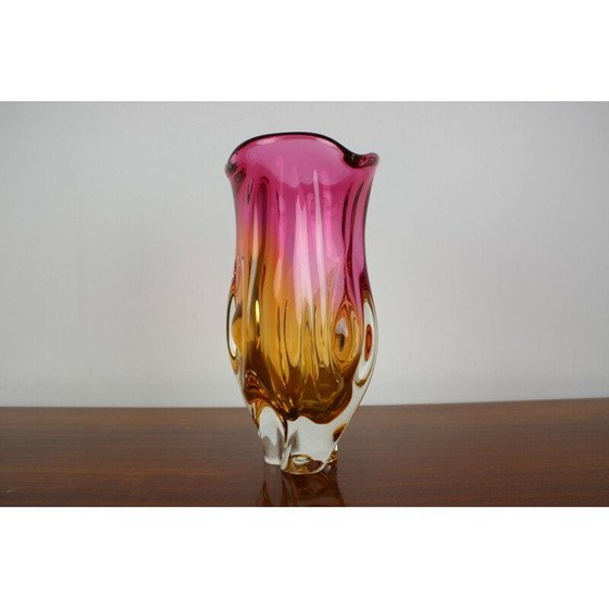 Image 1 of Vaso vintage in vetro di Josef Hospodka, Cecoslovacchia 1960