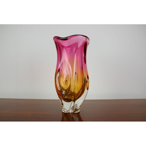 Image 1 of Vaso vintage in vetro di Josef Hospodka, Cecoslovacchia 1960