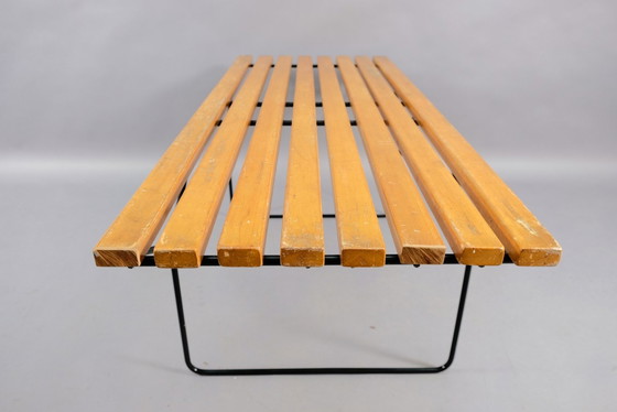 Image 1 of Vintage flower bench made from wooden slats