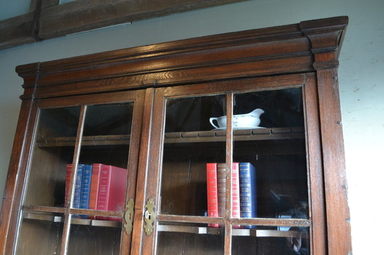 Image 1 of Antique Oak Wood Top Desk, Secretaire.