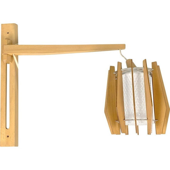Image 1 of Vintage wooden wall lamp by Drevo Humpolec, Czechoslovakia 1960
