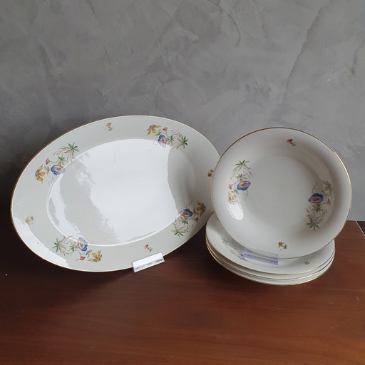 Hertel Jacob Serving Tray and Plates From Bavaria Germany