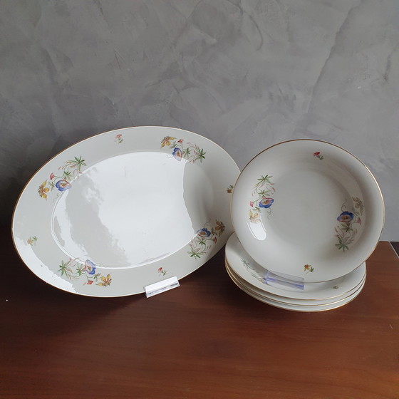 Image 1 of Hertel Jacob Serving Tray and Plates From Bavaria Germany