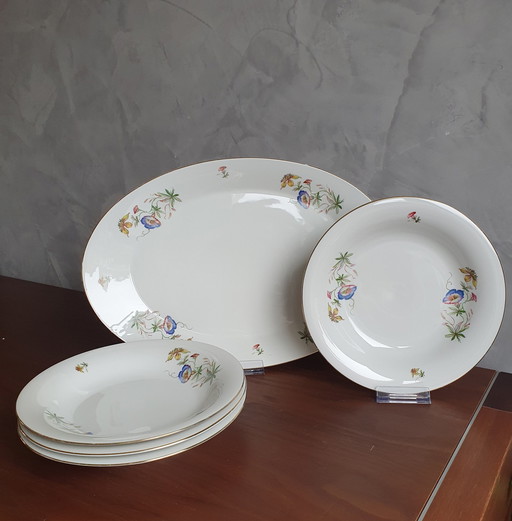 Hertel Jacob Serving Tray and Plates From Bavaria Germany