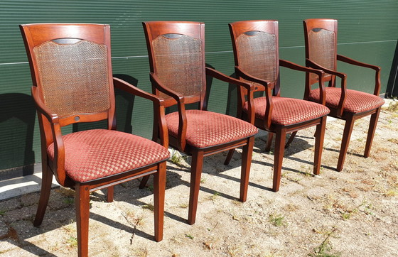 Image 1 of 4x Bannink Art Nouveau Dining Room Armchairs