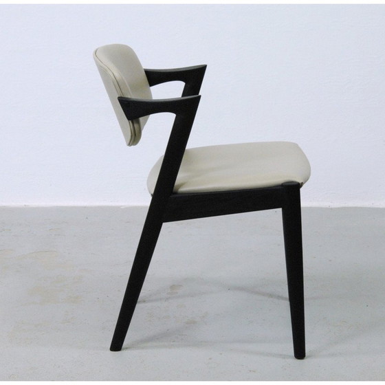 Image 1 of Set of 8 vintage oakwood chairs with upholstery by Kai Kristiansen