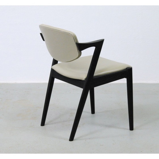 Image 1 of Set of 8 vintage oakwood chairs with upholstery by Kai Kristiansen