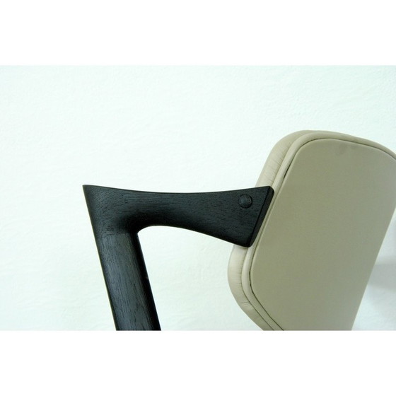 Image 1 of Set of 8 vintage oakwood chairs with upholstery by Kai Kristiansen
