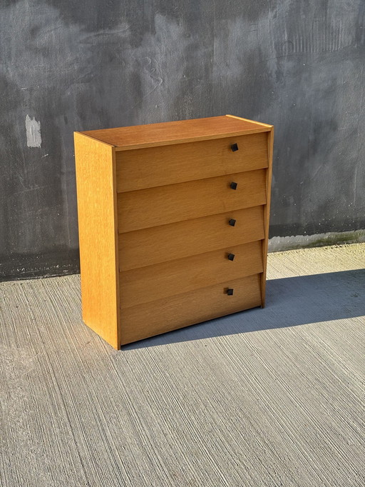 Vintage Shoe Cabinet Black Handles, 70s