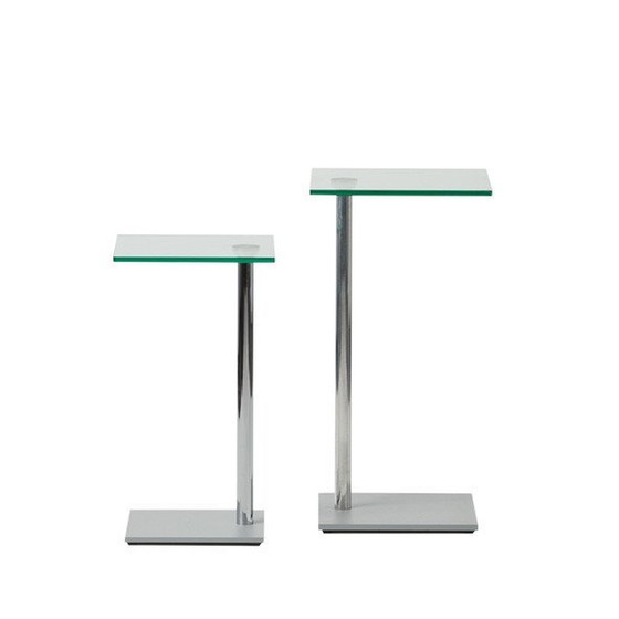 Image 1 of Set Of 2 Cascando Side Tables Glass In 50 And 60 Cm High