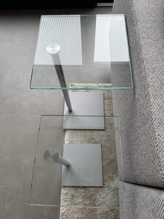 Image 1 of Set Of 2 Cascando Side Tables Glass In 50 And 60 Cm High