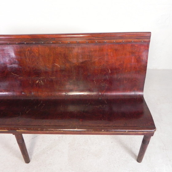 Image 1 of Cafe Bench With Curved Plywood Seat, Early 20th Century