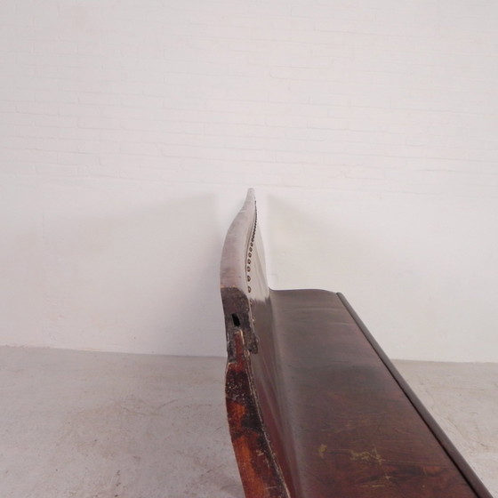 Image 1 of Cafe Bench With Curved Plywood Seat, Early 20th Century