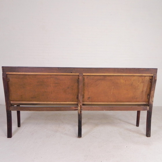 Image 1 of Cafe Bench With Curved Plywood Seat, Early 20th Century