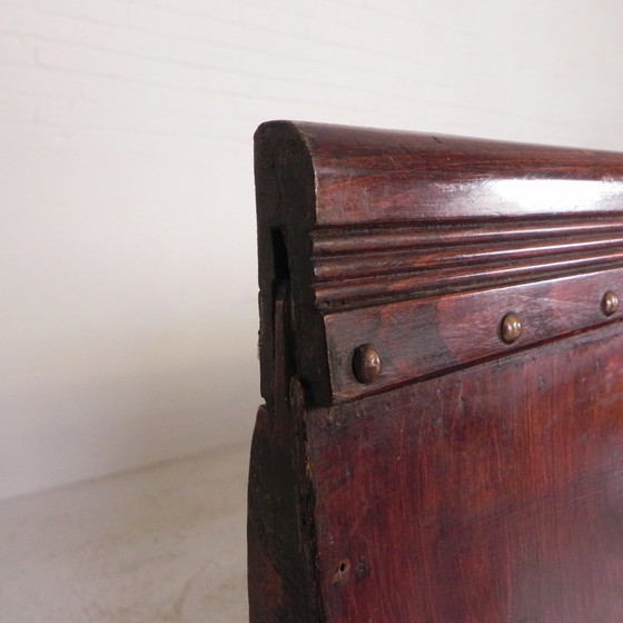 Image 1 of Cafe Bench With Curved Plywood Seat, Early 20th Century