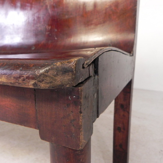 Image 1 of Cafe Bench With Curved Plywood Seat, Early 20th Century