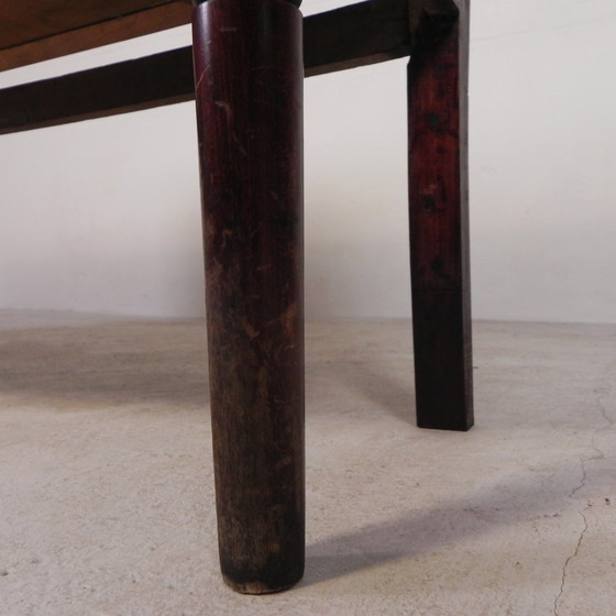 Image 1 of Cafe Bench With Curved Plywood Seat, Early 20th Century