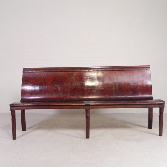 Image 1 of Cafe Bench With Curved Plywood Seat, Early 20th Century