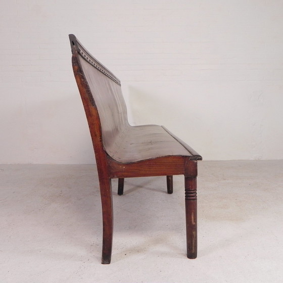 Image 1 of Cafe Bench With Curved Plywood Seat, Early 20th Century