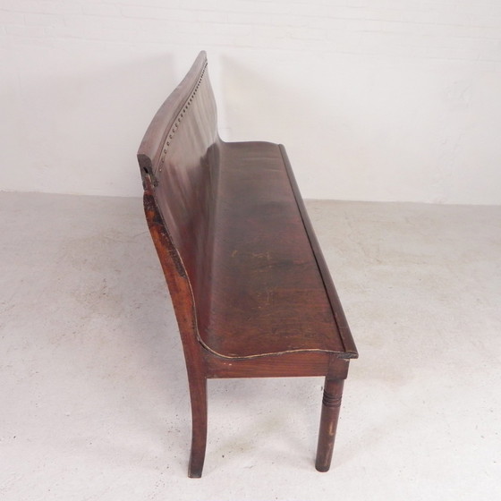 Image 1 of Cafe Bench With Curved Plywood Seat, Early 20th Century