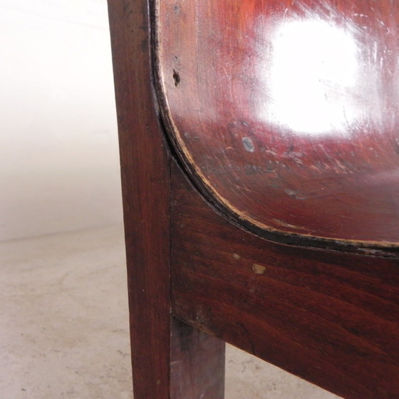 Image 1 of Cafe Bench With Curved Plywood Seat, Early 20th Century