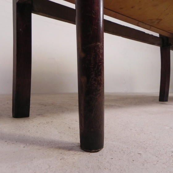 Image 1 of Cafe Bench With Curved Plywood Seat, Early 20th Century