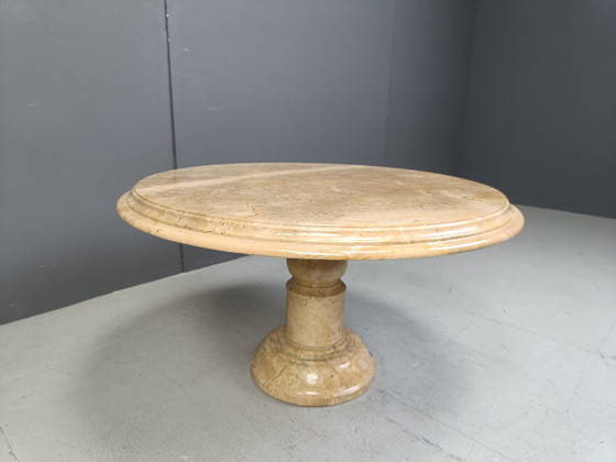 Image 1 of Vintage Round Italian Marble Coffee Table, 1960S