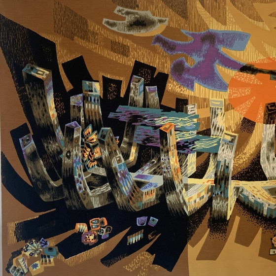 Image 1 of Vintage tapestry “Lumière Marine” by Robert Debiève