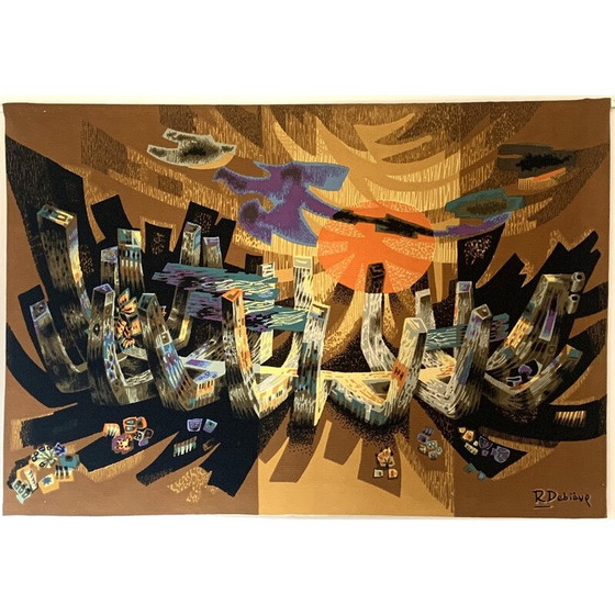 Image 1 of Vintage tapestry “Lumière Marine” by Robert Debiève