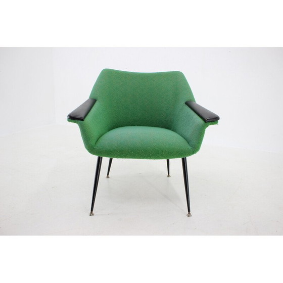 Image 1 of Vintage armchair in green fabric, Italy 1960s