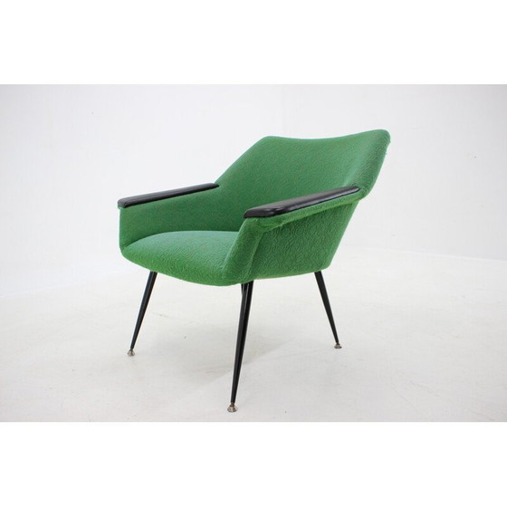 Image 1 of Vintage armchair in green fabric, Italy 1960s