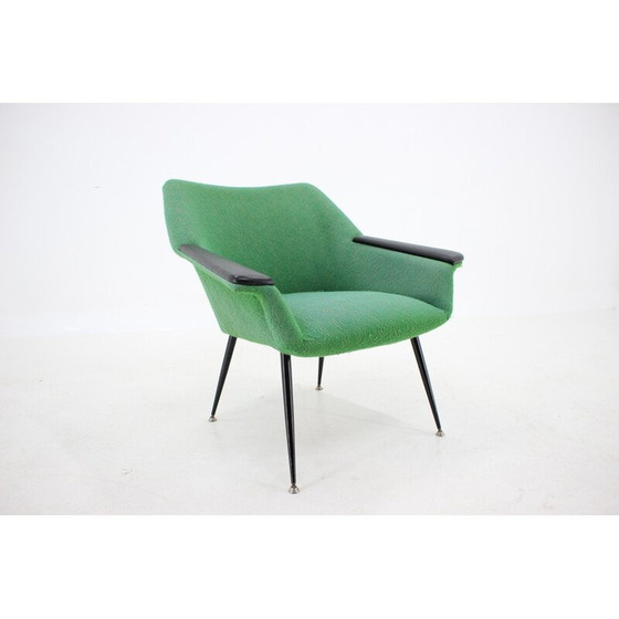 Image 1 of Vintage armchair in green fabric, Italy 1960s