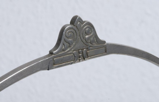 Image 1 of Set di 6 portauova in stile Art Nouveau con supporto in metallo e vetro