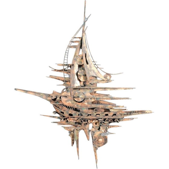 Image 1 of Vintage metal wall sculpture by M. Di Giovanni, Germany 1979