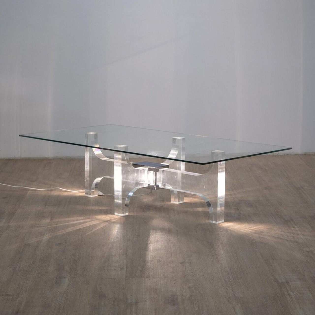 Vintage acrylic coffee table discount