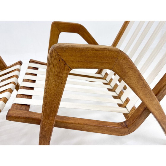 Image 1 of Pair of vintage oak armchairs by Jan Vaněk, Czechoslovakia 1970
