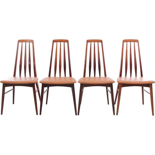 Set of 4 vintage rosewood chairs model "Eva" by Niels Koefoed, 1964