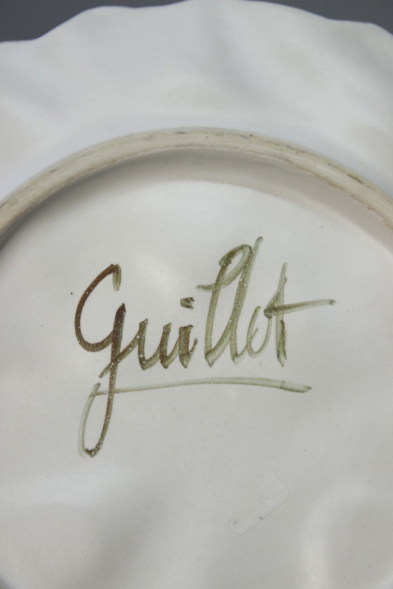 Image 1 of Dominique Guillot À Vallauris - Low Relief Ceramic Plate France Xxème