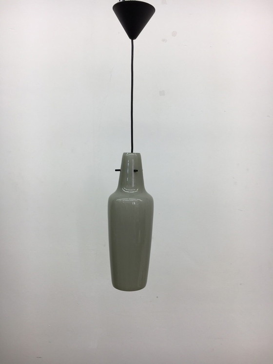 Image 1 of Mid-century grey glass hanging lamp - 1960’s