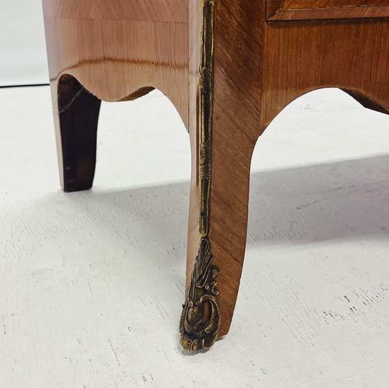 Image 1 of Elegant Louis Xv Walnut Chest Of Drawers With Marble Top