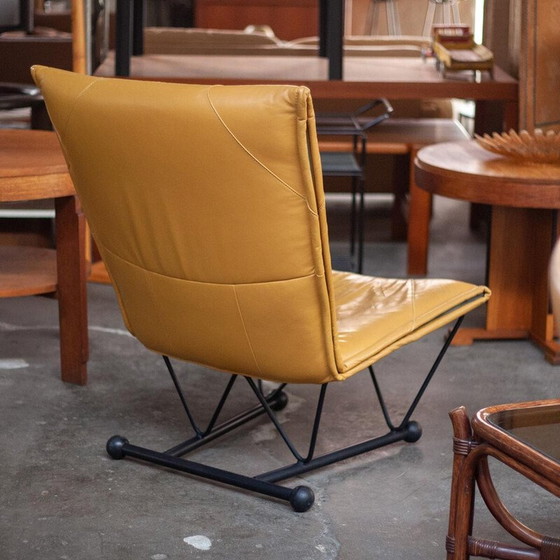 Image 1 of Vintage Flyer armchair in leather and metal by Pierre Mazairac and Karel Boonzaaijer for Young International, 1980