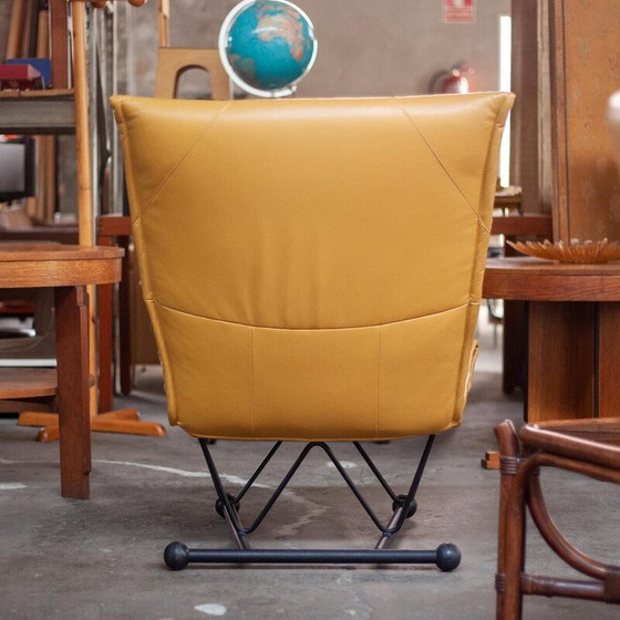 Image 1 of Vintage Flyer armchair in leather and metal by Pierre Mazairac and Karel Boonzaaijer for Young International, 1980
