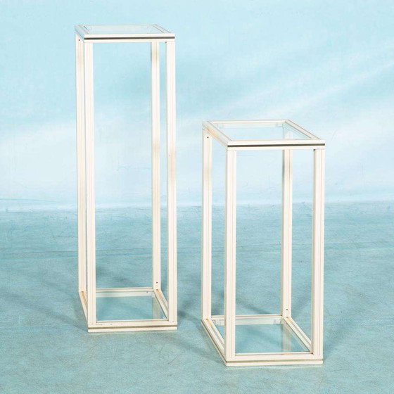 Image 1 of Set of minimalist columns Pierre Vandell, postmodern art stand