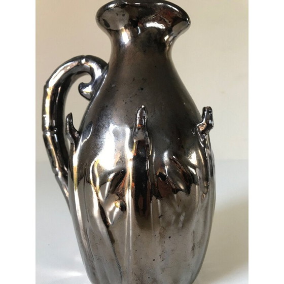 Image 1 of Vintage iridescent ceramic pitcher, 1960