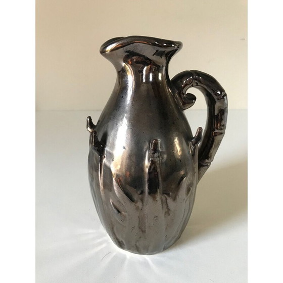 Image 1 of Vintage iridescent ceramic pitcher, 1960
