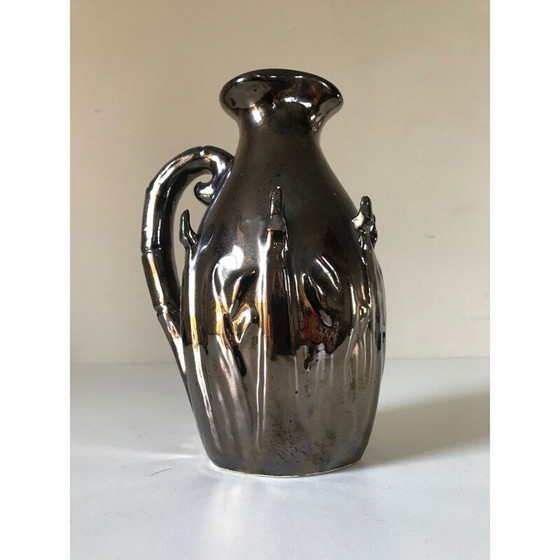 Image 1 of Vintage iridescent ceramic pitcher, 1960