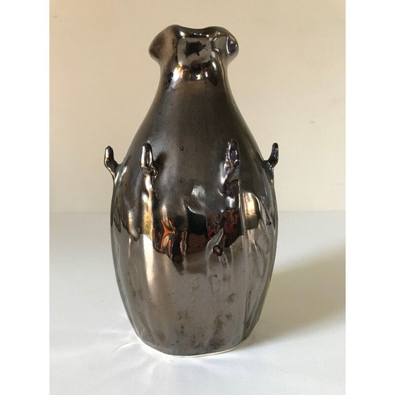 Image 1 of Vintage iridescent ceramic pitcher, 1960