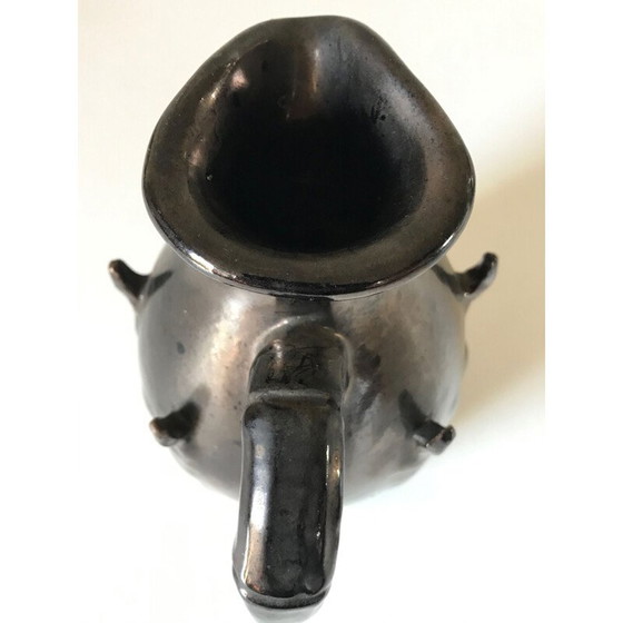 Image 1 of Vintage iridescent ceramic pitcher, 1960